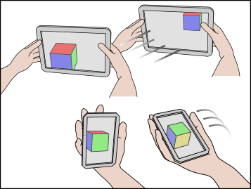 Using the motion of a mobile device to control 3D objects displayed on the device itself.